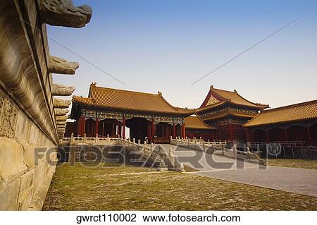 Facade of buildings, Forbidden City, Beijing, China View Large Photo Image Stock Image - Facade of buildings, Forbidden City, Beijing, China. Fotosearch