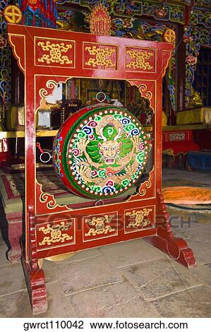 Gong in a temple, Da Zhao Temple, Hohhot, Inner Mongolia, China View Large Photo Image Stock Image - Gong in a temple, Da Zhao Temple, Hohhot, Inner Mongolia, China. Fotosearch