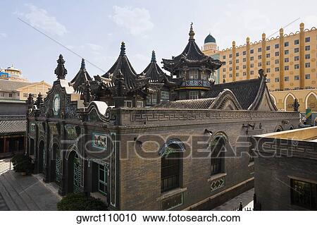 High angle view of a mosque, Great Mosque, Hohhot, Inner Mongolia, China View Large Photo Image Stock Image - High angle view of a mosque, Great Mosque, Hohhot, Inner Mongolia, China. Fotosearch