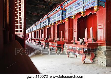 Interiors of a temple, Temple of Confucius, Qufu, Shandong Province, China View Large Photo Image Stock Image - Interiors of a temple, Temple of Confucius, Qufu, Shandong Province, China. Fotosearch