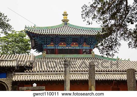 Low angle view of a temple, Shaolin Monastery, Mt Song, Henan Province, China View Large Photo Image Stock Image - Low angle view of a temple, Shaolin Monastery, Mt Song, Henan Province, China. Fotosearch