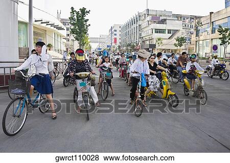 Stock Photo - Traffic on the road, Hefei, Anhui Province, China. Fotosearch