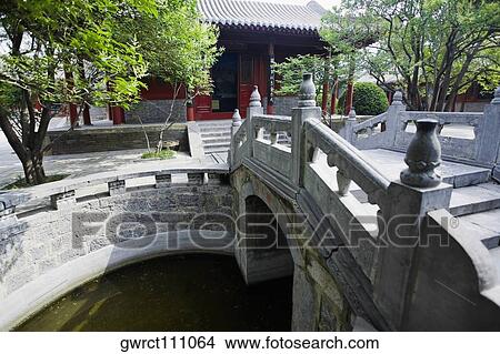Bridge across a canal, Songyang Academy, Shaolin Monastery, Henan Province, China View Large Photo Image Picture - Bridge across a canal, Songyang Academy, Shaolin Monastery, Henan Province, China. Fotosearch