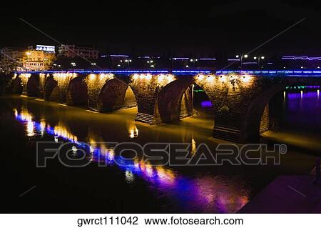 Bridge across the lake, Tunxi District, Anhui Province, China View Large Photo Image Stock Image - Bridge across the lake, Tunxi District, Anhui Province, China. Fotosearch