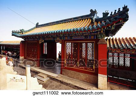 Entrance of a building, Tower of Buddha Fragrance, Summer Palace, Beijing, China View Large Photo Image Stock Image - Entrance of a building, Tower of Buddha Fragrance, Summer Palace, Beijing, China. Fotosearch