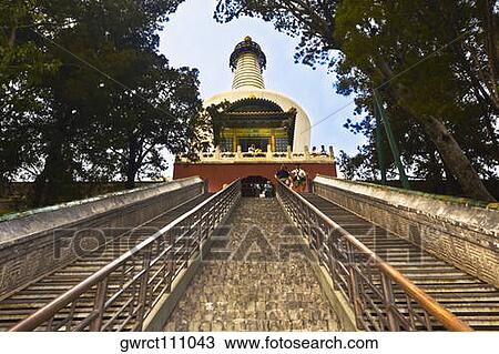 Low angle view of a pagoda, Beihai Park, Beijing, China View Large Photo Image Stock Image - Low angle view of a pagoda, Beihai Park, Beijing, China. Fotosearch