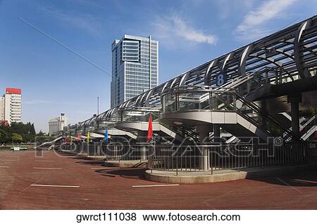 Overpass with skyscrapers in a city, Hefei, Anhui, China View Large Photo Image Stock Photo - Overpass with skyscrapers in a city, Hefei, Anhui, China. Fotosearch