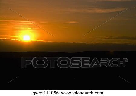 Sunrise over a landscape, Inner Mongolia, China View Large Photo Image Stock Photograph - Sunrise over a landscape, Inner Mongolia, China. Fotosearch