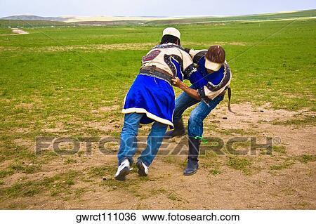 Two men rough housing, Inner Mongolia, China View Large Photo Image Stock Photograph - Two men rough housing, Inner Mongolia, China. Fotosearch