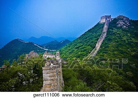 Wall passing through a mountain range, Great Wall Of China, Beijing, China View Large Photo Image Stock Photograph - Wall passing through a mountain range, Great Wall Of China, Beijing, China. Fotosearch