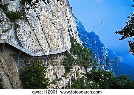 Staircase along a cliff, Shaolin Monastery, Mt Song, Henan Province, China View Large Photo Image Stock Image - Staircase along a cliff, Shaolin Monastery, Mt Song, Henan Province, China. Fotosearch