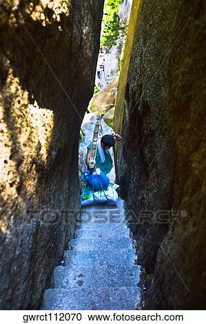 Stairway on a mountain, Huangshan Mountains, Anhui Province, China View Large Photo Image Stock Image - Stairway on a mountain, Huangshan Mountains, Anhui Province, China. Fotosearch