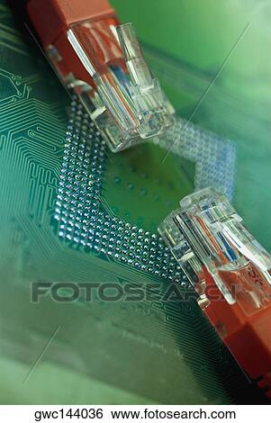Close-up of two computer cables on a mother board View Large Photo Image Stock Photograph - Close-up of two computer cables on a mother board. Fotosearch