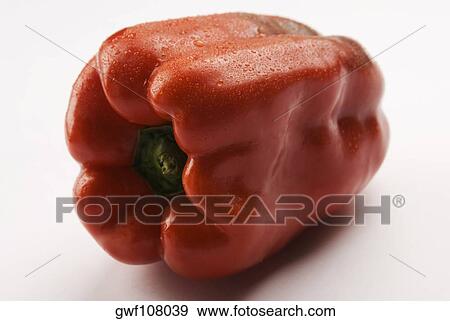Close-up of a red bell pepper View Large Photo Image Stock Photo - Close-up of a red bell pepper. Fotosearch