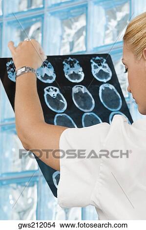 Female doctor examining an X-Ray report View Large Photo Image Picture - Female doctor examining an X-Ray report. Fotosearch