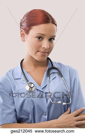 Stock Photography - Portrait of a female surgeon. Fotosearch
