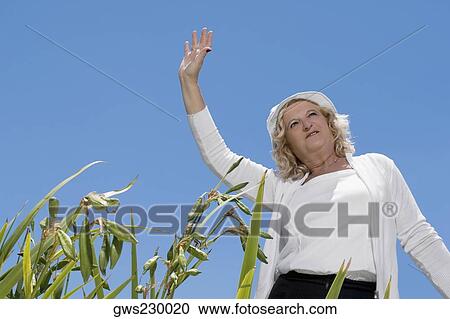 Low angle view of a senior woman waving her hand View Large Photo Image Stock Image - Low angle view of a senior woman waving her hand. Fotosearch