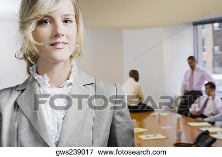 Portrait of a businesswoman smiling View Large Photo Image Stock Photo - Portrait of a businesswoman smiling. Fotosearch