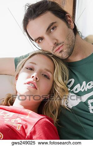 Portrait of a young couple thinking View Large Photo Image Stock Photography - Portrait of a young couple thinking. Fotosearch