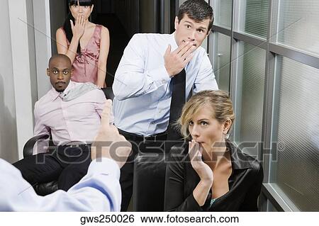 Office workers being scolded by their boss View Large Photo Image Stock Photograph - Office workers being scolded by their boss. Fotosearch