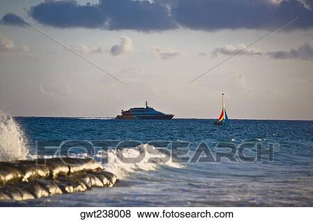 Cruise ship in the sea, Playa Del Carmen, Quintana Roo, Mexico View Large Photo Image Stock Photo - Cruise ship in the sea, Playa Del Carmen, Quintana Roo, Mexico. Fotosearch