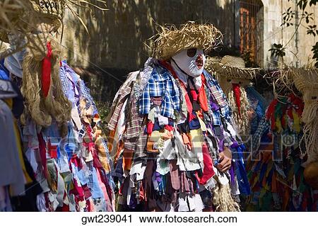 Stock Image - Dancers in costumes, Oaxaca, Oaxaca State, Mexico. Fotosearch