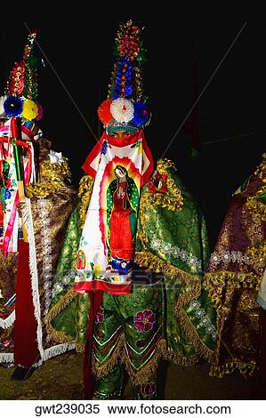Stock Photography - Folk dancers performing traditional dance, Janitzio Island, Morelia, Michoacan State, Mexico. Fotosearch