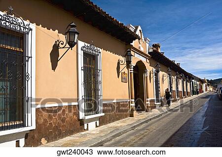 Building along a street, San Cristobal De Las Casas, Chiapas, Mexico View Large Photo Image Stock Image - Building along a street, San Cristobal De Las Casas, Chiapas, Mexico. Fotosearch