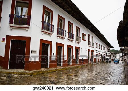 Buildings in a street, Cuetzalan, Puebla State, Mexico View Large Photo Image Stock Image - Buildings in a street, Cuetzalan, Puebla State, Mexico. Fotosearch