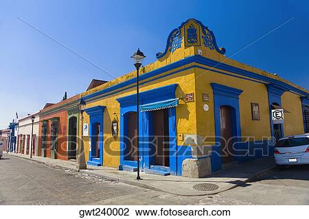 Buildings in a street, Oaxaca, Oaxaca State, Mexico View Large Photo Image Stock Image - Buildings in a street, Oaxaca, Oaxaca State, Mexico. Fotosearch