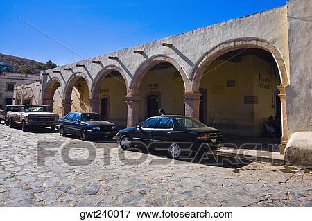 Cars parked in front of a building, Sombrerete, Zacatecas State, Mexico View Large Photo Image Stock Photo - Cars parked in front of a building, Sombrerete, Zacatecas State, Mexico. Fotosearch