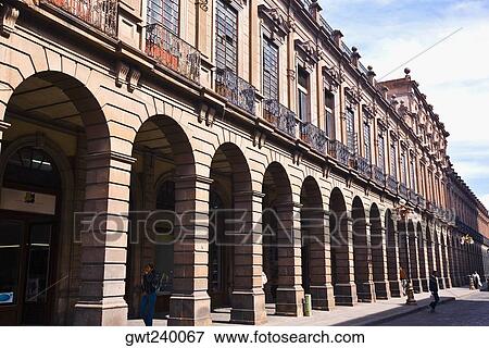 Stock Photo - Facade of a building, Ipina Building, San Luis Potosi, Mexico. Fotosearch