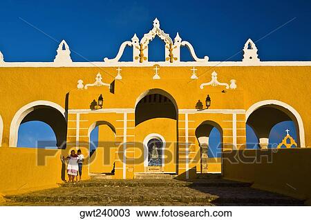 Facade of a church, Convento De San Antonio De Padua, Izamal, Yucatan, Mexico View Large Photo Image Stock Image - Facade of a church, Convento De San Antonio De Padua, Izamal, Yucatan, Mexico. Fotosearch