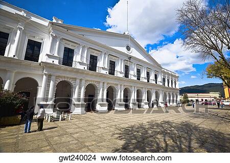 Facade of a city hall, San Cristobal De Las Casas, Chiapas, Mexico View Large Photo Image Picture - Facade of a city hall, San Cristobal De Las Casas, Chiapas, Mexico. Fotosearch