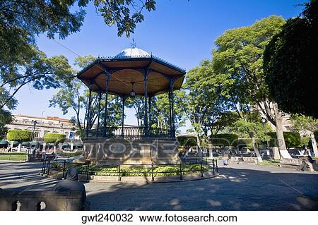 Gazebo in a park, Plaza De Los Martires, Morelia, Michoacan State, Mexico View Large Photo Image Stock Image - Gazebo in a park, Plaza De Los Martires, Morelia, Michoacan State, Mexico. Fotosearch