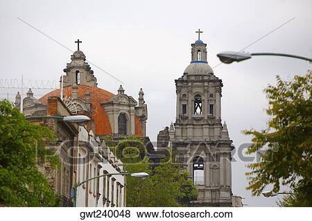 Low angle view of the dome and bell tower of a church, Church of La Concepcion, Convent of La Concepcion, Mexico City, Mexico View Large Photo Image Stock Photo - Low angle view of the dome and bell tower of a church, Church of La Concepcion, Convent of La Concepcion, Mexico City, Mexico. Fotosearch