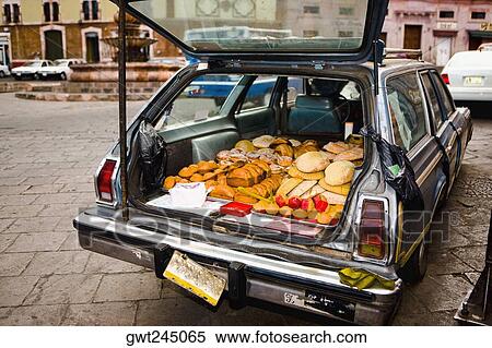 Breads in a car trunk, Zacatecas State, Mexico View Large Photo Image Stock Photography - Breads in a car trunk, Zacatecas State, Mexico. Fotosearch