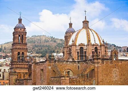 Cathedral in a city, Zacatecas State, Mexico View Large Photo Image Picture - Cathedral in a city, Zacatecas State, Mexico. Fotosearch