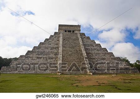 Low angle view of a pyramid on a landscape, Chichen Itza, Yucatan, Mexico View Large Photo Image Stock Photography - Low angle view of a pyramid on a landscape, Chichen Itza, Yucatan, Mexico. Fotosearch