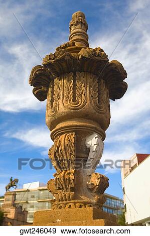 Low angle view of a sculpture, General Enrique Estrada, Zacatecas State, Mexico View Large Photo Image Stock Photo - Low angle view of a sculpture, General Enrique Estrada, Zacatecas State, Mexico. Fotosearch