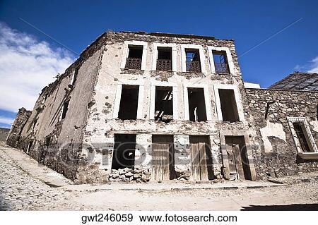 Low angle view of old ruins of a building, Real De Catorce, San Luis Potosi, Mexico View Large Photo Image Stock Photo - Low angle view of old ruins of a building, Real De Catorce, San Luis Potosi, Mexico. Fotosearch