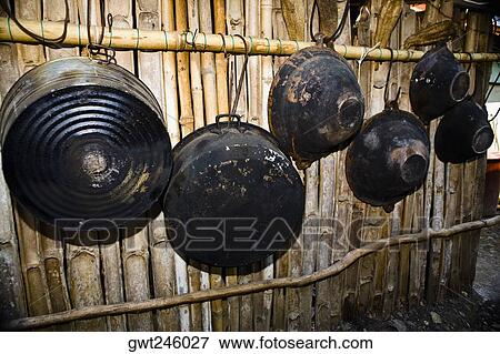 Woks hanging on bamboos, Hidalgo, Papantla, Veracruz, Mexico View Large Photo Image Stock Photo - Woks hanging on bamboos, Hidalgo, Papantla, Veracruz, Mexico. Fotosearch
