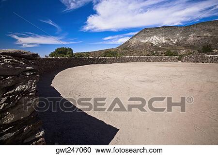 Stock Image - Old ruins of a bullring, Real De Catorce, San Luis Potosi, Mexico. Fotosearch