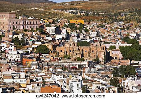 Stock Image - Panoramic view of buildings in a city, Zacatecas, Mexico. Fotosearch