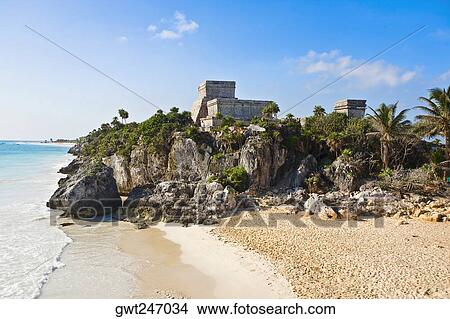 Ruins of a castle at the seaside, Zona Arqueologica De Tulum, Cancun, Quintana Roo, Mexico View Large Photo Image Picture - Ruins of a castle at the seaside, Zona Arqueologica De Tulum, Cancun, Quintana Roo, Mexico. Fotosearch