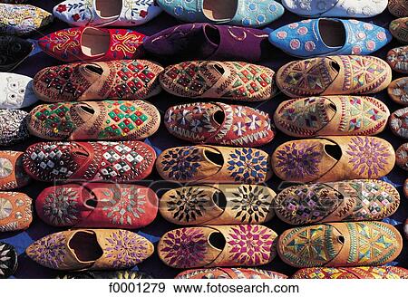 市場 靴 靴 Stmorocco 北 アフリカ トルコ語 スリッパ 写真館 イメージ館 F Fotosearch