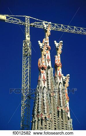Stock Image - Barcelona, Spain, Europe, monument, Gaudi, exterior, open air. Fotosearch