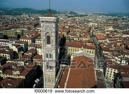 Stock Photo - basilica, general view, Italy, Europe, church, Campanile of Giotto, Florence. Fotosearch