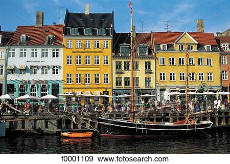 Stock Photo - boat, building, buildings, Denmark, Europe, Copenhagen. Fotosearch