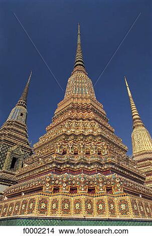 Buddhism, Thailand, South East Asia, Asia, Bangkok, Wat Po Temple View Large Photo Image Picture - Buddhism, Thailand, South East Asia, Asia, Bangkok, Wat Po Temple. Fotosearch